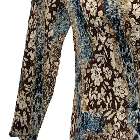 Vintage Alberto Makali Y2K Abstract Crinkle Scoop Neck Blouse Size Small - Picture 4 of 15